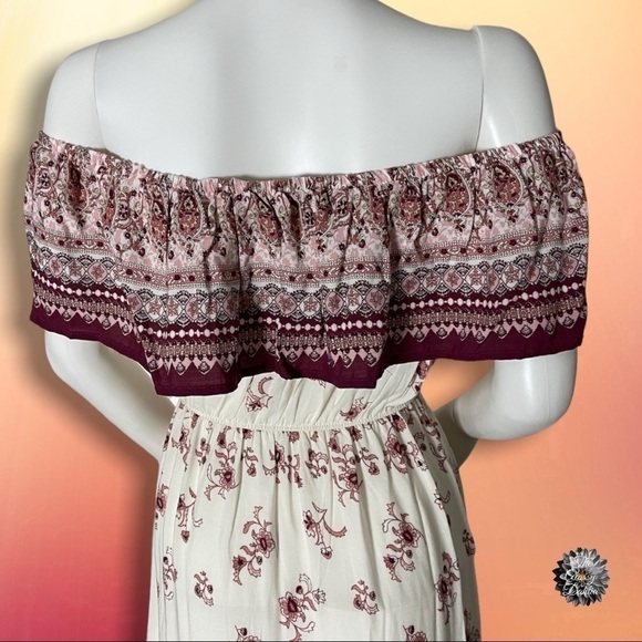 NWOT Off the Shoulder Maxi by Iris Liberty Floral Size Small Cottagecore - Picture 4 of 15